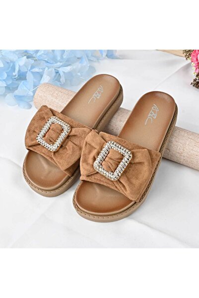 Tmall Women's Casual Slippers, Made of ecological suede, PD1091, Brown