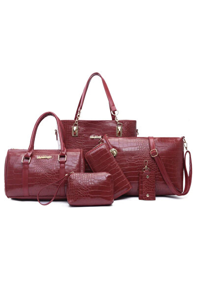 Magdeal Set of 6 Vintage Bags Made of Eco- Leather
