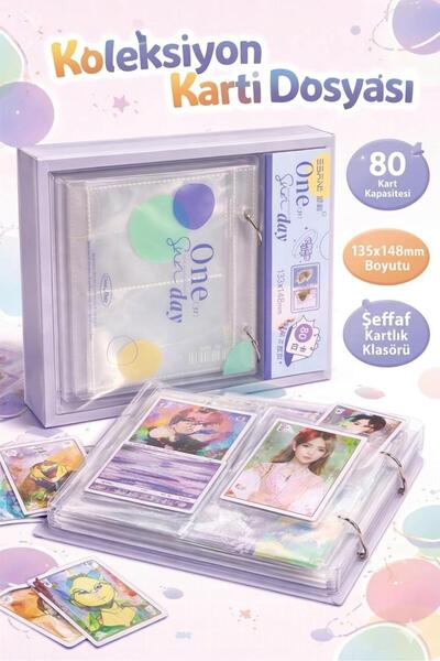 Yenbu Premium Şeffaf Koleksiyon Kart Albümü (80 Cepli) 133x148 mm