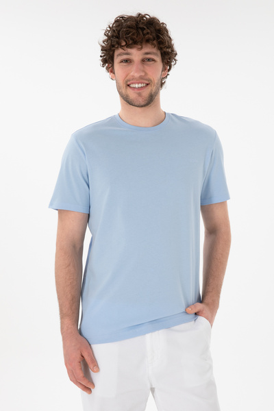 U.S. Polo Assn. Tricou Bărbați Albastru Deschis Cu Guler Rotund