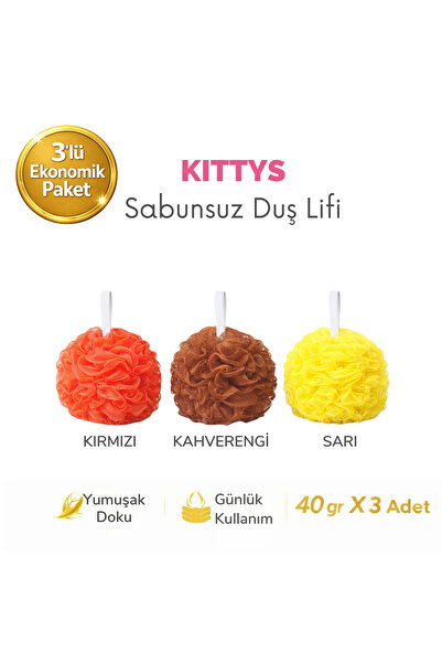 Kitty's مجموعة من 3 مناشف استحمام اقتصادية خالية من الصابون (40 جرام × 3 قطع)