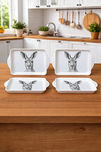 Zucci Home Kanguru Patterned Mini Presentation Tray Set - 4-Piece |   Decorat...