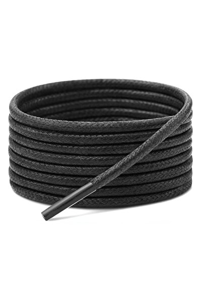 ipekbazaar 150 cm Round Waxed Laces, Sports Classic Shoelaces, 1 Pair, Black