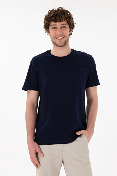 U.S. Polo Assn. Men's blue t-shirt Linen round neck