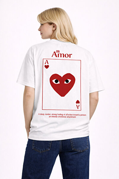 CAMBLYS Unisex Women Men Comme Mi̇ Amor Back Printed Oversize Thick Fabric Lo...