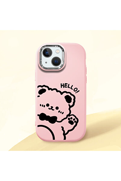 Hontinga حافظة هاتف من السيليكون الناعم باللون الوردي متوافقة مع آيفون 13 مين...