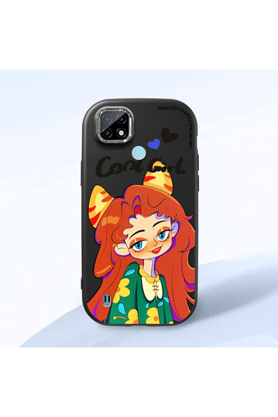 Hontinga حافظة هاتف من السيليكون الناعم باللون الأسود متوافقة مع كاميرا Realm...