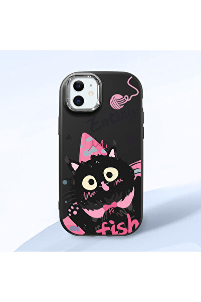 Hontinga حافظة هاتف من السيليكون الناعم باللون الأسود متوافقة مع هاتف iPhone ...