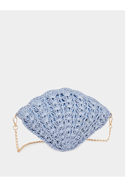 Styli Blue Crochet Mini Crossbody Bag