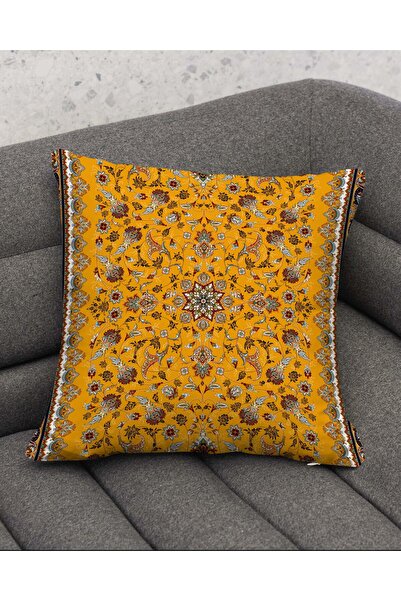 Şah Dekor Iran Kilim Rug Patterned 4 Different Colors Set of Digital Print Gift Set of 4 Cushion Pillowcase