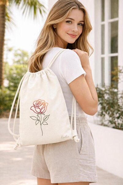 hodie collection Gül Patterned Ruched Diapers Backpack Thin H Lightweight Dai...