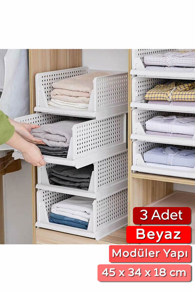 St Morritz 3'lü Raylı Elbise Organizeri, Çok Amaçlı Depolama ve Düzenleme Seti