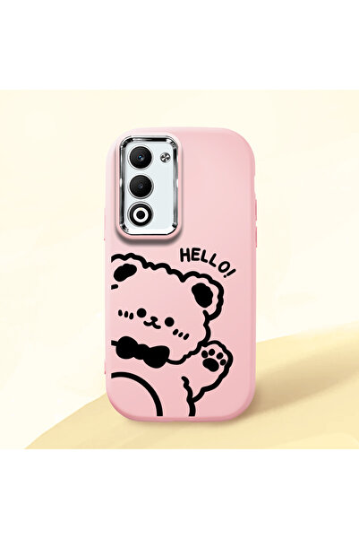 Hontinga حافظة هاتف من السيليكون الناعم باللون الوردي متوافقة مع كاميرا اوبو ...