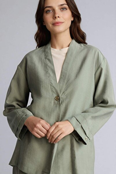 DeFacto Regular Fit V-Neck Modal Kimono H0673Ax26Sp