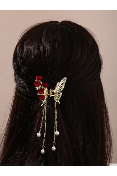 Take Two By Styli Pearl and Rhinestone Butterfly Hair Clip