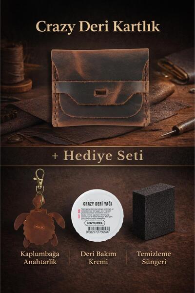 Dopar Crazy جلد حامل بطاقات – مصنوع من الجلد الطبيعي المدهون بالزيت جلد، ذو م...
