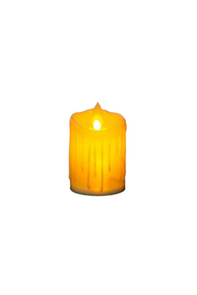 Bsr Decorative candle, LED, flame effect, plastic, white, 6.5x5 cm