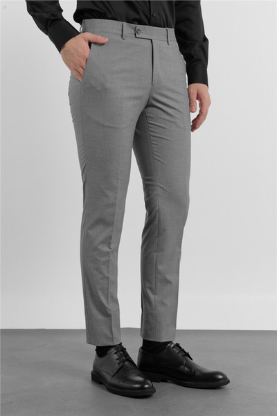 İmza Pantaloni clasici gri cu buzunar lateral și model cu picior de rață slim...