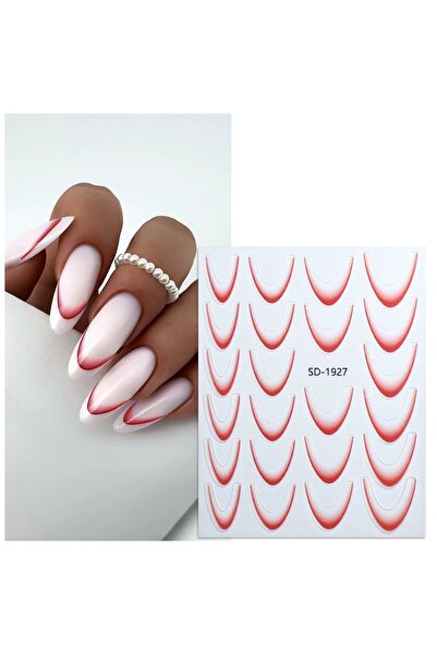delis French nail stickers Marquise, STICKER62, Red
