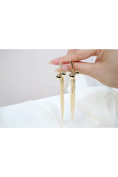 ATELİER TUĞBA Bkp117 Colorful Long Chain Tassel Earrings (Length 100 mm)