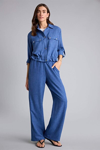 DeFacto Wide Leg Double Pocketed High Waist Wide Leg Pants H0888Ax26Sm