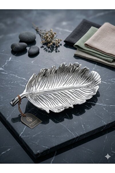 Sembol LOTUS DEKORATİF YAPRAK TABAK GÜMÜŞ RENK