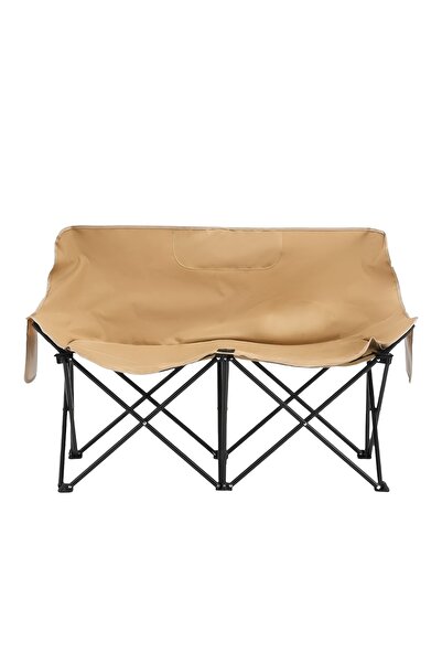 Snooe كرسي تخييم قابل للطي محمول، إطار من الفولاذ الكربوني بمقعدين مع مسند ظه...