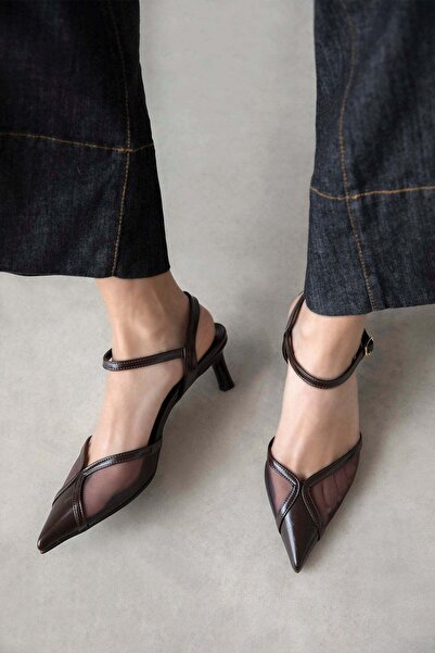 STRASWANS Desira Γυναικεία Παπούτσια με Τακούνι και Διχτυωτή Λεπτομέρεια, Πτυ...