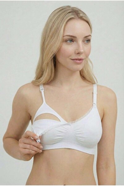 İmaj 285 Ecru Color Seamless Stitch-Free Maternity and Nursing Bra
