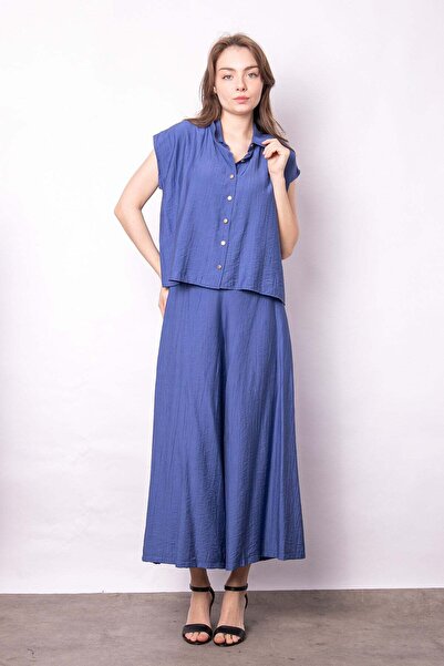 Jument Women's High Waist Waistband Ruched Side Pocketed Wide-Leg Palazzo Pan...