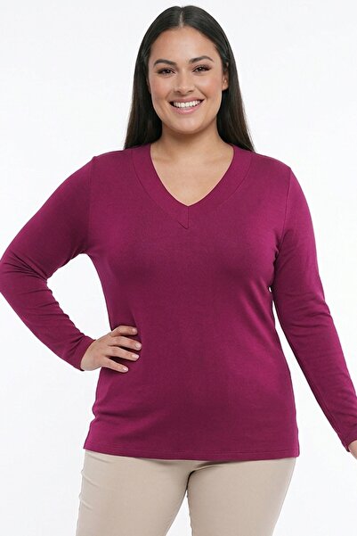 By Saygı Γυναικεία μπλούζα με λαιμόκοψη V Strawberry Basic άνοιγμα ελαστικό ύ...