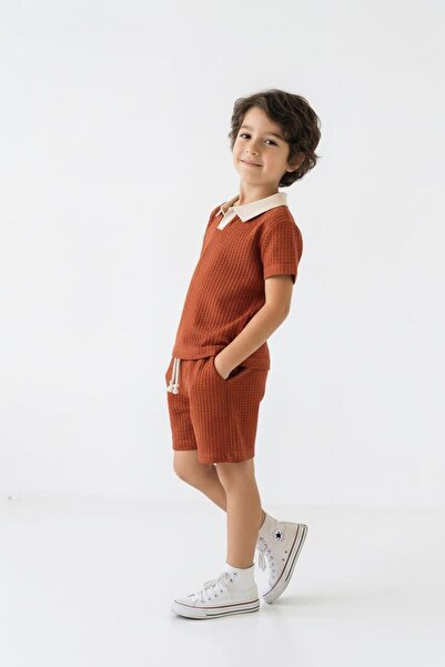 MiaBaby Waffle Summer Boys' 2-Piece Set