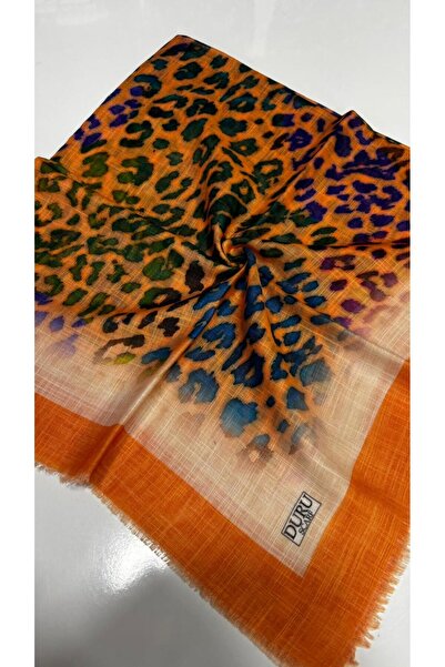 LORENDA Leopar Desenli Flamlı Yazma