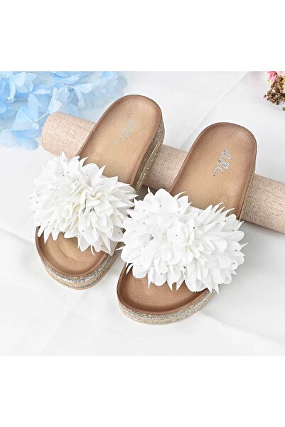 Tmall Women's Casual Slippers, Made of ecological suede, PD1090, White