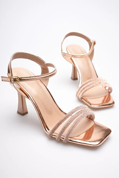 Belinora Rose Gold Stone Thin Heeled Evening Dress Sandals Tr20My15G