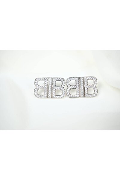 ATELİER TUĞBA Bkp110 Color Zircon Stone Logo Model Earrings (Width 25 Length ...