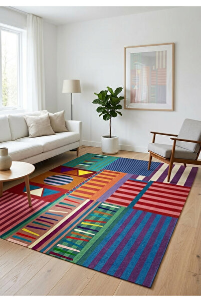 eco concept MegaStar Serisi Dijital Baskı Yıkanabilir Kaymaz Taban Salon Halı...