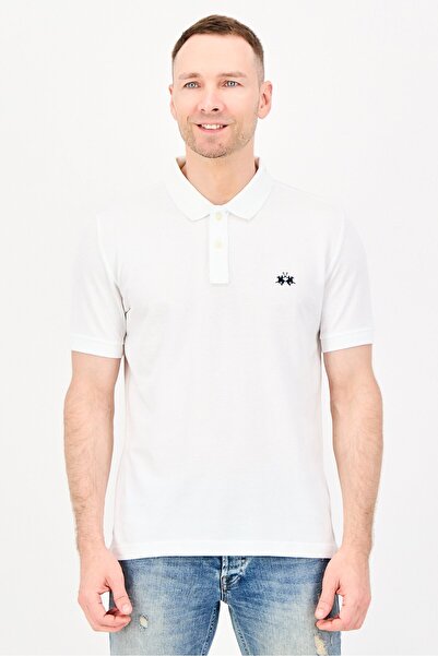 La Martina Men Regular Fit Embroidered Logo Short Sleeve Polo Shirt, White