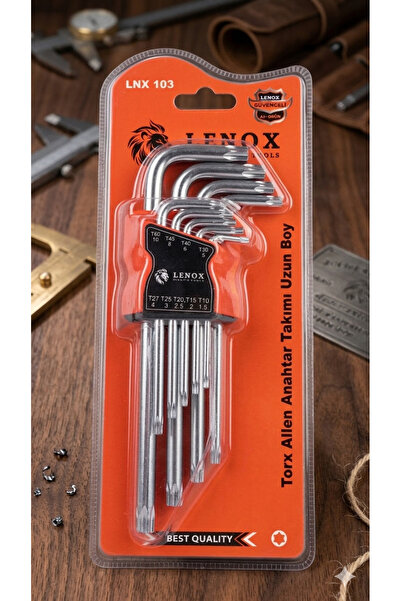 Lenox LNX 103 Profesyonel Torx Allen Takımı Krom Vanadyum Çelik - 9'lu Uzun Boy Yıldız Set