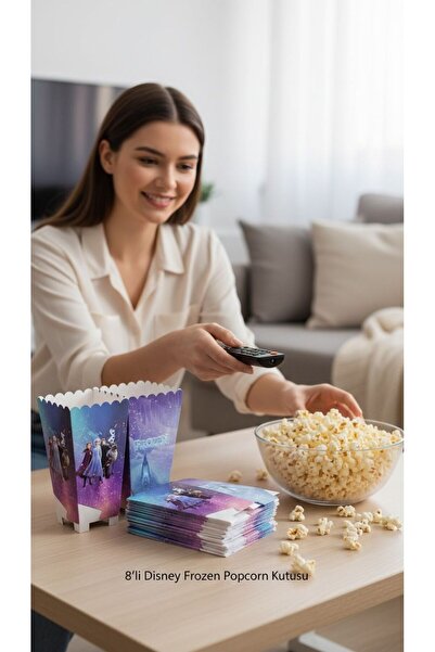 Cadde Süs Frozen Themed Popcorn 8 Pieces of Corn Boxes