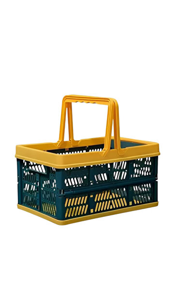 OEM Foldable shopping basket, yellow, 20x30.5x27cm