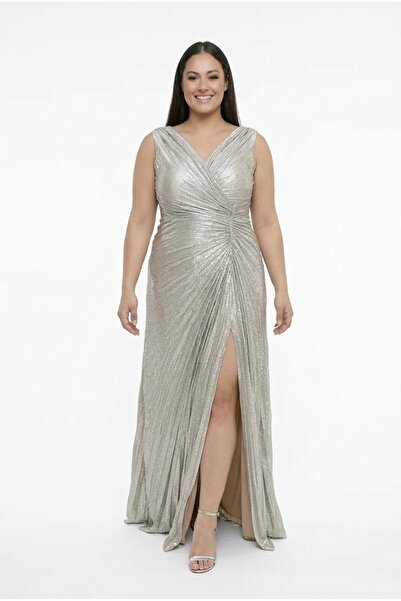 By Saygı Kadın Ön Arka V Yaka Ekol Kumaş Piliseli Seri Taşlı Astarlı Büyük Be...