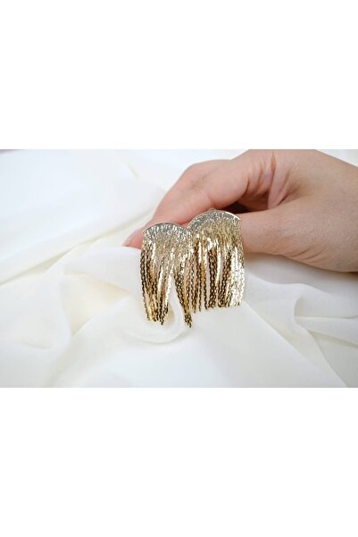 ATELİER TUĞBA Bkp119 Color Half Moon Chain Tassel Earrings (Length 45 mm)