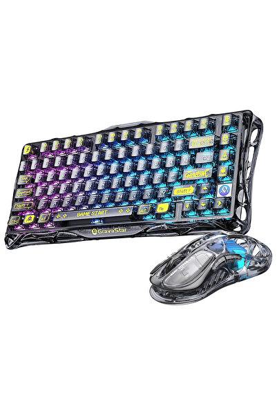 Gravastar Mercury K1 Lite Mekanik Gaming Klavye ve M2 Kablosuz Optik Mouse Se...