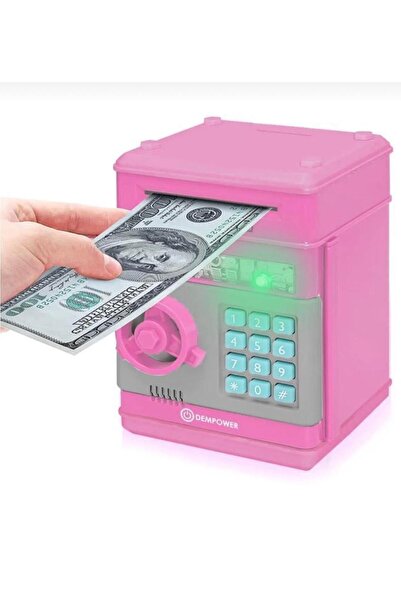 Liya's Gift Pembe Renk Şifreli Otomatik Kağıt Para Alan Kasa Kumbara Oyuncak ...