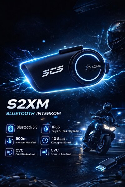 SCS S2XM MOTOSİKLET BLUETOOTH VE INTERCOM KULAKLIK SETİ