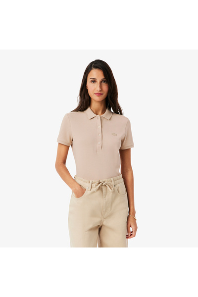 Lacoste L.12.D Kadın Slim Fit Bej Polo