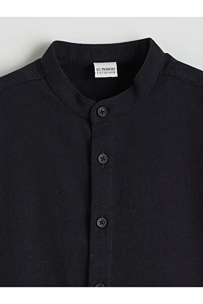LC Waikiki Black Judge Collar Basic Boy's Shirt