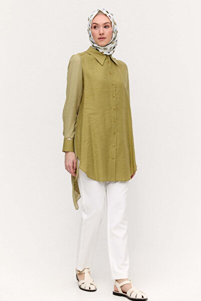 Setrms Şifon Detaylı Keten Tunik