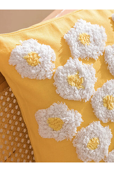 LC Waikiki Yellow Floral Print Cushion Cover 45X45 cm